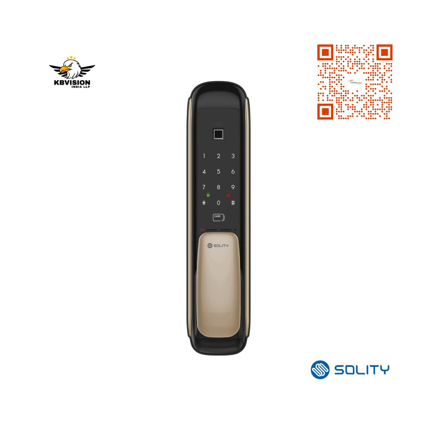 Solity GSP-1000BK Premium Push-Pull Smart Door Lock