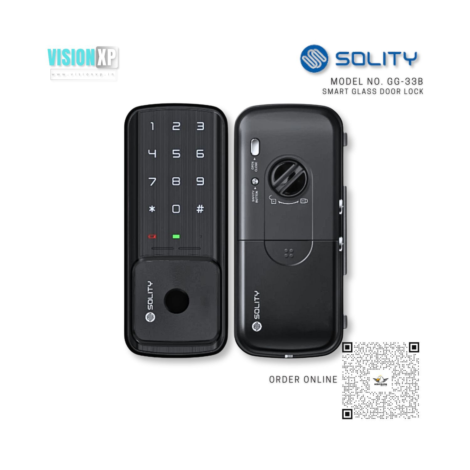 Solity GG-33B Digital Smart Glasss Door Lock