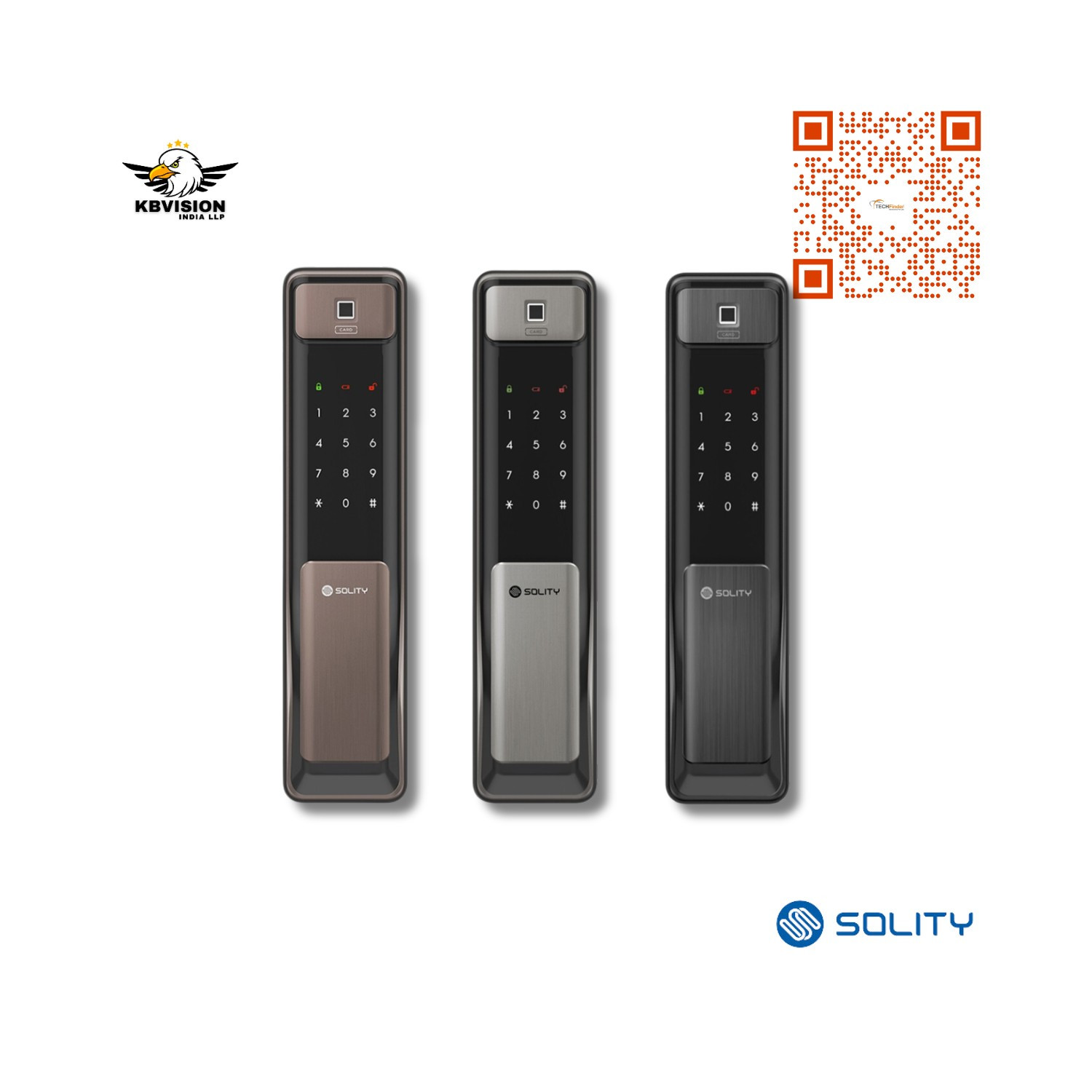 Solity GSP-2000BK Premium Push-Pull Smart Door Lock