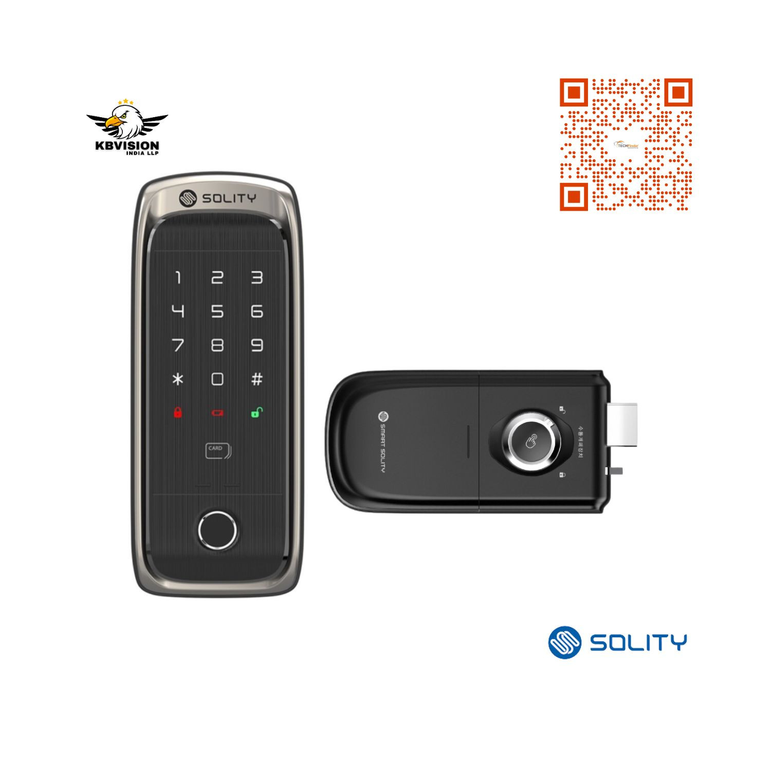 Solity GR-60B Premium Finger Print Digital Rim Lock